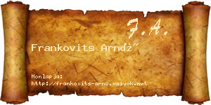 Frankovits Arnó névjegykártya